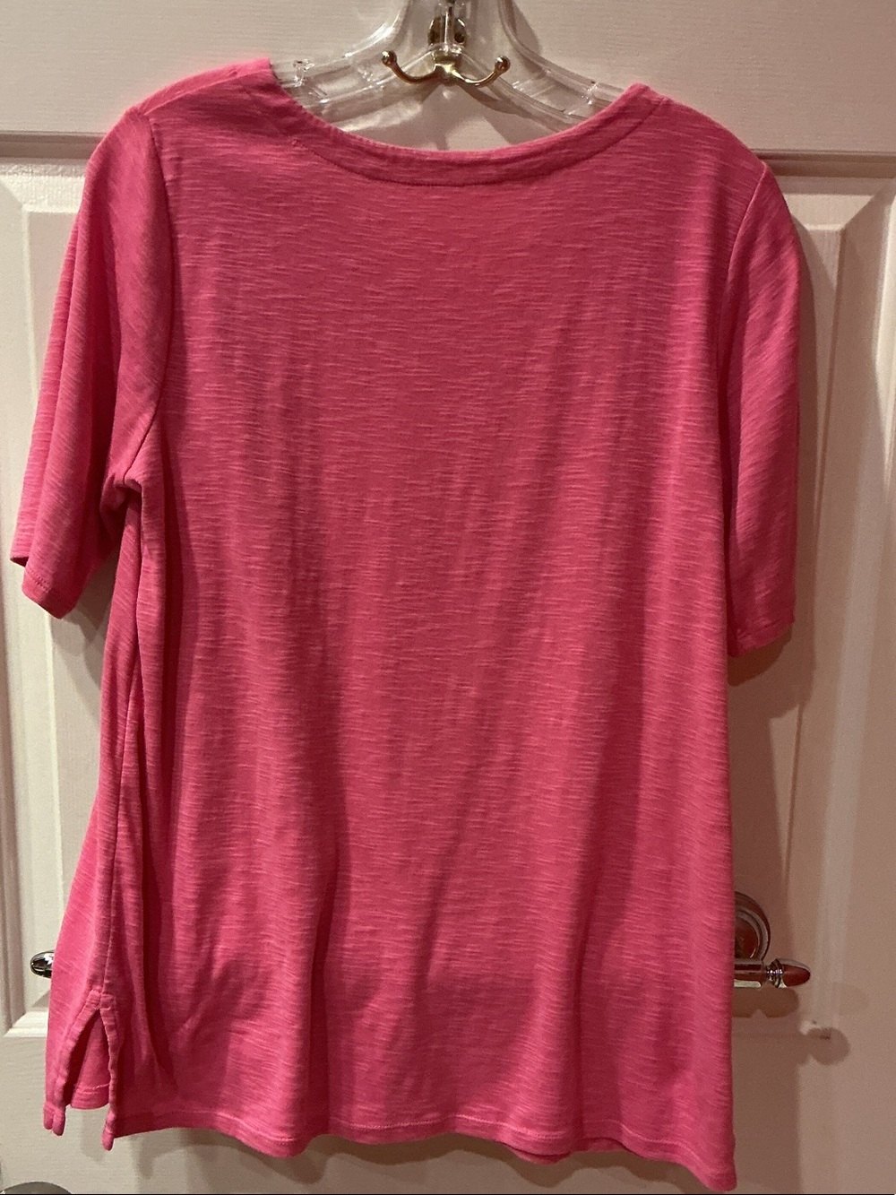 J. Jill Rose Pink Short-Sleeve V-Neck Top Size Small - Picture 3 of 4